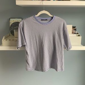Brandy Melville Light Blue/Purple Striped Shirt